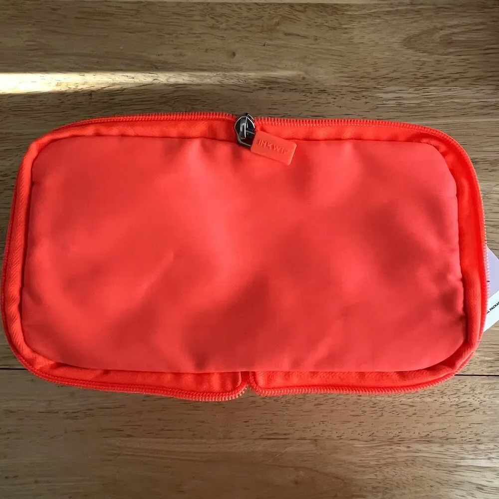 Foldable Toiletry Bag Bright Orange Travel Cosmetic Bag New -NWT